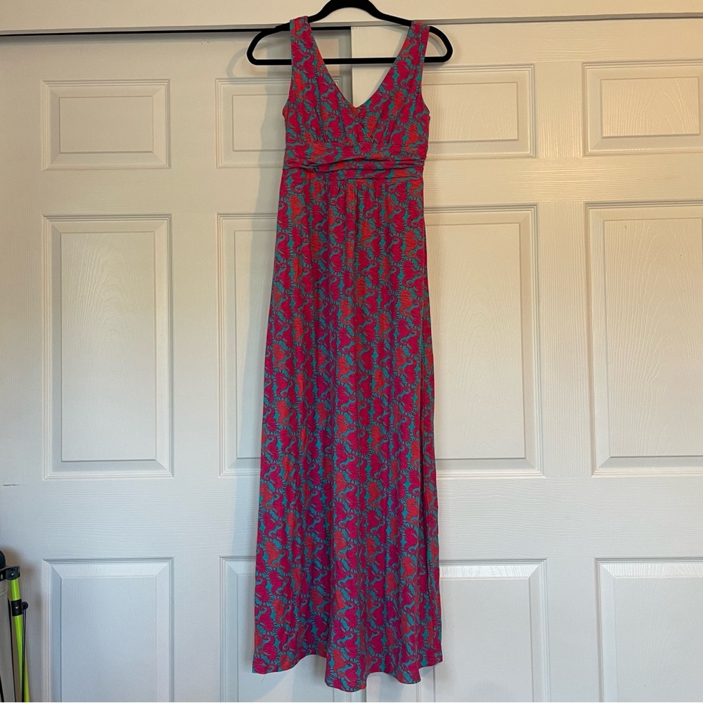 Lilly Pulitzer seahorse Sloane maxi dress pink S